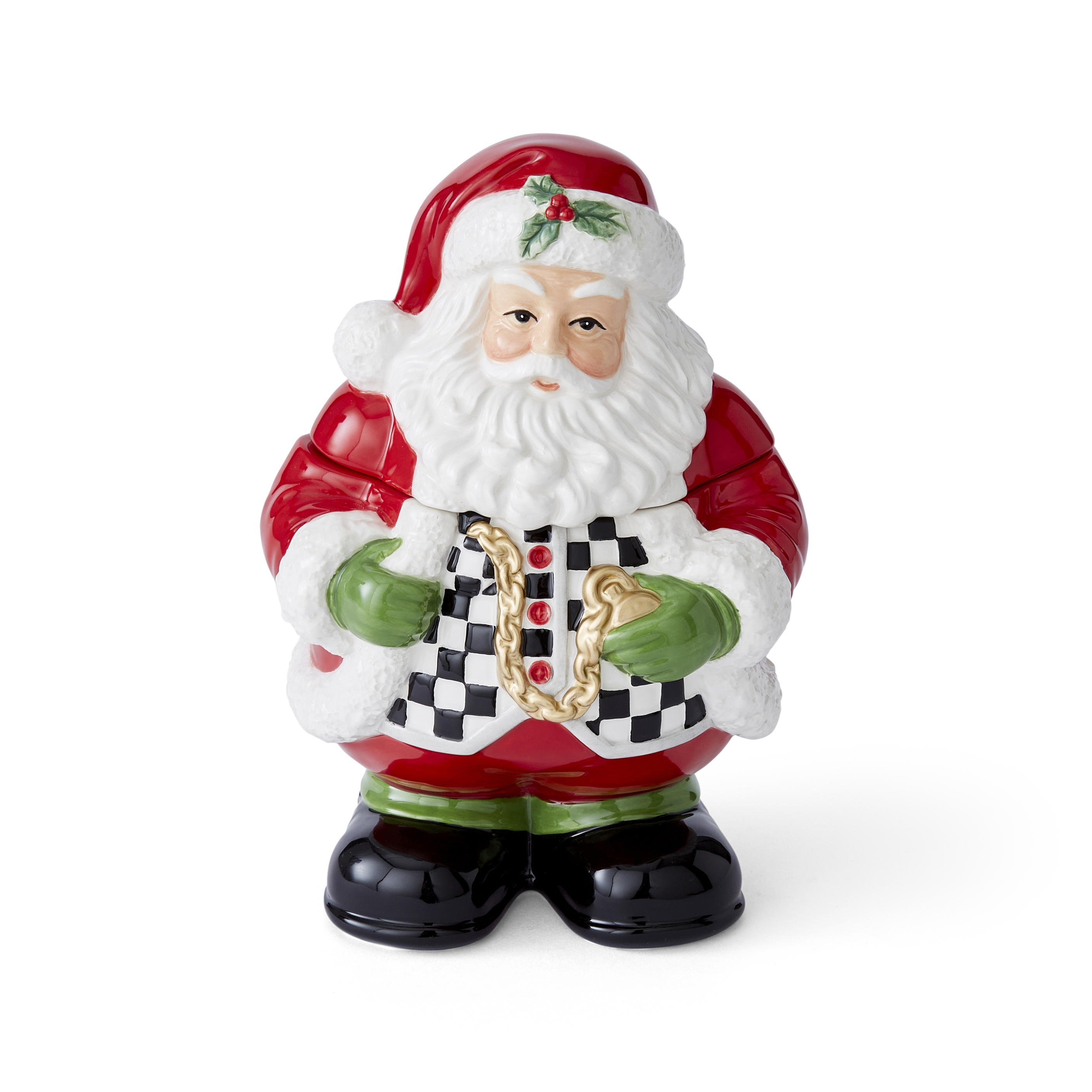Christmas Tree Black and White Santa Candy Jar image number null